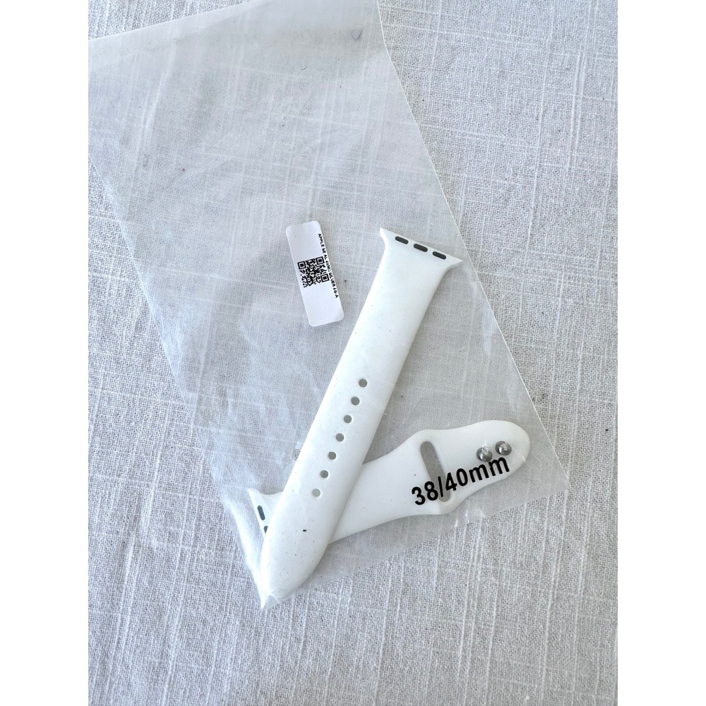 Apple Watch Sport Band White 38mm 40mm Silicone Strap Replacement
